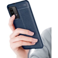 Kilifolsun - Xiaomi Redmi 9t Uyumlu Kılıf Deri Görünümlü Auto Focus Karbon Niss Silikon Kapak