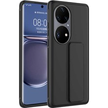 Kilifolsun - Huawei P50 Pro Uyumlu Kılıf Mat Koruyucu El Tutacaklı Stand Olabilen Qstand Kapak