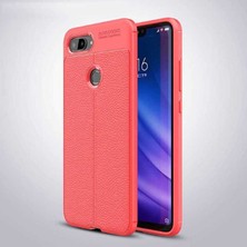 Kilifolsun - Xiaomi Mi 8 Lite Uyumlu Kılıf Deri Görünümlü Auto Focus Karbon Niss Silikon Kapak