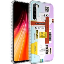 Kilifolsun - Xiaomi Redmi Note 8 Uyumlu Kılıf Kenarlı Renkli Desenli Elegans Silikon Kapak