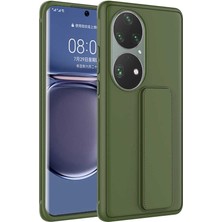 Kilifolsun - Huawei P50 Pro Uyumlu Kılıf Mat Koruyucu El Tutacaklı Stand Olabilen Qstand Kapak