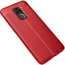 Kilifolsun - Xiaomi Redmi Note 9 Uyumlu Kılıf Deri Görünümlü Auto Focus Karbon Niss Silikon Kapak