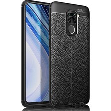 Kilifolsun - Xiaomi Redmi Note 9 Uyumlu Kılıf Deri Görünümlü Auto Focus Karbon Niss Silikon Kapak