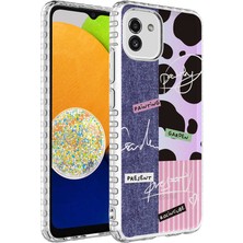 Kilifolsun - Galaxy A03 Uyumlu Kılıf Kenarlı Renkli Desenli Elegans Silikon Kapak