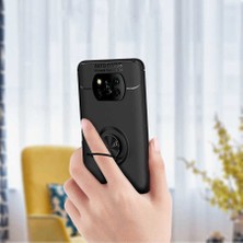 Kilifolsun - Xiaomi Poco X3 / Poco X3 Nfc / Poco X3 Pro Uyumlu Kılıf Yüzüklü Auto Focus Ravel Karbon Silikon Kapak