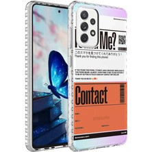 Kilifolsun - Galaxy A72 Uyumlu Kılıf Kenarlı Renkli Desenli Elegans Silikon Kapak