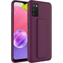 Kilifolsun - Galaxy A03S Uyumlu Kılıf Mat Koruyucu El Tutacaklı Stand Olabilen Qstand Kapak