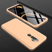 noktaks - Oppo A5 2020 - Kılıf Parmak izi Yapmayan 3 Parça Ays Kapak - Gold