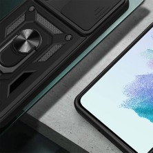 Kilifolsun - Galaxy A54 Uyumlu Kılıf Sürgülü Kamera Korumalı Yüzüklü Çift Katman Zırh Tank Vega Kapak