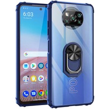 Kilifolsun - Xiaomi Poco X3 / Poco X3 Nfc / Poco X3 Pro Uyumlu Kılıf Yüzüklü Arkası Şeffaf Koruyucu Mola Kapak