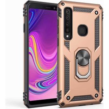 Kilifolsun - Galaxy A9 2018 Uyumlu Kılıf Yüzüklü Çift Katman Zırh Tank Vega Kapak