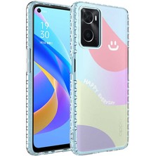 Kilifolsun - Oppo A96 4g Uyumlu Kılıf Kenarlı Renkli Desenli Elegans Silikon Kapak