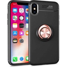 Kilifolsun - iPhone Xs Max 6.5 Uyumlu Kılıf Yüzüklü Auto Focus Ravel Karbon Silikon Kapak