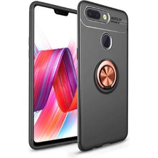 Kilifolsun - Xiaomi Mi 8 Lite Uyumlu Kılıf Yüzüklü Auto Focus Ravel Karbon Silikon Kapak