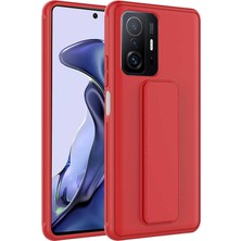 Kilifolsun - Xiaomi Mi 11T 5g Uyumlu Kılıf Mat Koruyucu El Tutacaklı Stand Olabilen Qstand Kapak