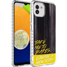 Kilifolsun - Galaxy A03 Uyumlu Kılıf Kenarlı Renkli Desenli Elegans Silikon Kapak