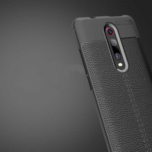 Kilifolsun - Xiaomi Mi 9t / Mi 9t Pro Uyumlu Kılıf Deri Görünümlü Auto Focus Karbon Niss Silikon Kapak