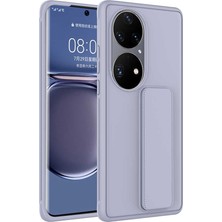 Kilifolsun - Huawei P50 Pro Uyumlu Kılıf Mat Koruyucu El Tutacaklı Stand Olabilen Qstand Kapak