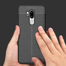 Kilifolsun - Lg G7 Uyumlu Kılıf Deri Görünümlü Auto Focus Karbon Niss Silikon Kapak