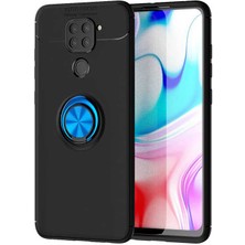 Kilifolsun - Xiaomi Redmi Note 9 Uyumlu Kılıf Yüzüklü Auto Focus Ravel Karbon Silikon Kapak