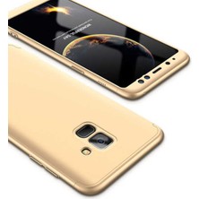 Kilifolsun - Galaxy A8 2018 Uyumlu Kılıf 3 Parçalı Parmak Izi Yapmayan Sert Ays Kapak