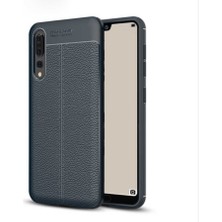 Kilifolsun - Huawei P20 Pro Uyumlu Kılıf Deri Görünümlü Auto Focus Karbon Niss Silikon Kapak