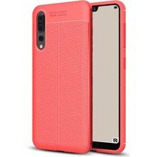 Kilifolsun - Huawei P20 Pro Uyumlu Kılıf Deri Görünümlü Auto Focus Karbon Niss Silikon Kapak