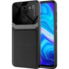 Kilifolsun - Xiaomi Redmi Note 9 Uyumlu Kılıf ​deri Görünümlü Parlak Mika Tasarımlı Emiks Kapak