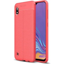 Kilifolsun - Galaxy A10 Uyumlu Kılıf Deri Görünümlü Auto Focus Karbon Niss Silikon Kapak