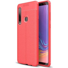 Kilifolsun - Galaxy A9 2018 Uyumlu Kılıf Deri Görünümlü Auto Focus Karbon Niss Silikon Kapak