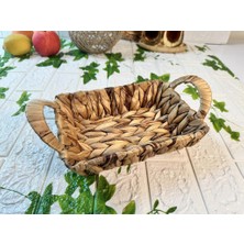 AtbyhomeHasır Rattan Ekmeklik Dikdörtgen Ekmek Sepeti 22X17 cm