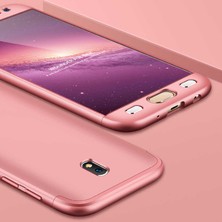 Kilifolsun - Galaxy J7 Pro Uyumlu Kılıf 3 Parçalı Parmak Izi Yapmayan Sert Ays Kapak