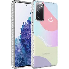 Kilifolsun - Galaxy S20 Fe Uyumlu Kılıf Kenarlı Renkli Desenli Elegans Silikon Kapak