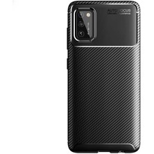 Kilifolsun - Galaxy A02S Uyumlu Kılıf Auto Focus Negro Karbon Silikon Kapak