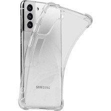 Kilifolsun - Galaxy S21 Uyumlu Kılıf Standlı Şeffaf Slim Fit Süper Silikon Kapak