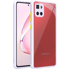 Kilifolsun - Galaxy A81 (Note 10 Lite) Uyumlu Kılıf ​​kenarları Tırtıklı Renkli Düğmeli Kaff Kapak