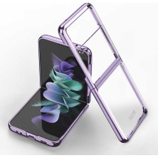 Kilifolsun - Galaxy Z Flip 3 Uyumlu Kılıf Metal Görünümlü Koruyucu Kıpta Kapak