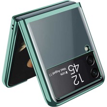 Kilifolsun - Galaxy Z Flip 3 Uyumlu Kılıf Metal Görünümlü Koruyucu Kıpta Kapak