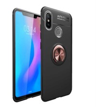 Kilifolsun - Xiaomi Redmi Note 7 Uyumlu Kılıf Yüzüklü Auto Focus Ravel Karbon Silikon Kapak