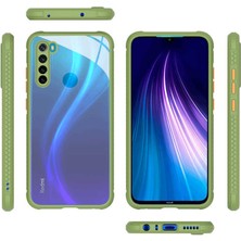 Kilifolsun - Xiaomi Redmi Note 8 Uyumlu Kılıf ​​kenarları Tırtıklı Renkli Düğmeli Kaff Kapak