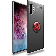 Kilifolsun - Galaxy Note 10 Plus Uyumlu Kılıf Yüzüklü Auto Focus Ravel Karbon Silikon Kapak