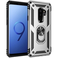 Kilifolsun - Galaxy S9 Plus Uyumlu Kılıf Yüzüklü Çift Katman Zırh Tank Vega Kapak