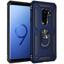 Kilifolsun - Galaxy S9 Plus Uyumlu Kılıf Yüzüklü Çift Katman Zırh Tank Vega Kapak