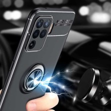 Kilifolsun - Oppo Reno 5 Lite Uyumlu Kılıf Yüzüklü Auto Focus Ravel Karbon Silikon Kapak