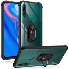 Kilifolsun - Huawei Y9 Prime 2019 / Y9 2019 Uyumlu Kılıf Yüzüklü Arkası Şeffaf Koruyucu Mola Kapak