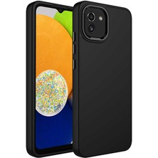 Kilifolsun - Galaxy A03 Uyumlu Kılıf Metal Çerçeve ve Buton Tasarımlı Silikon Luna Kapak