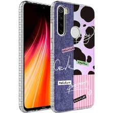 Kilifolsun - Xiaomi Redmi Note 8 Uyumlu Kılıf Kenarlı Renkli Desenli Elegans Silikon Kapak