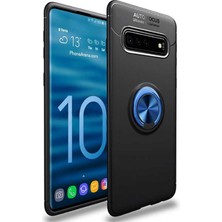 Kilifolsun - Galaxy S10 Uyumlu Kılıf Yüzüklü Auto Focus Ravel Karbon Silikon Kapak