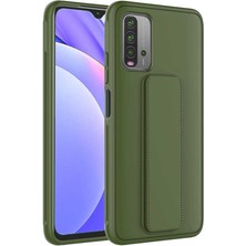 Kilifolsun - Xiaomi Redmi 9t Uyumlu Kılıf Mat Koruyucu El Tutacaklı Stand Olabilen Qstand Kapak