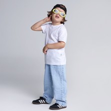 EMR Kids Pamuk Bisiklet Yaka Beyaz Tshirt